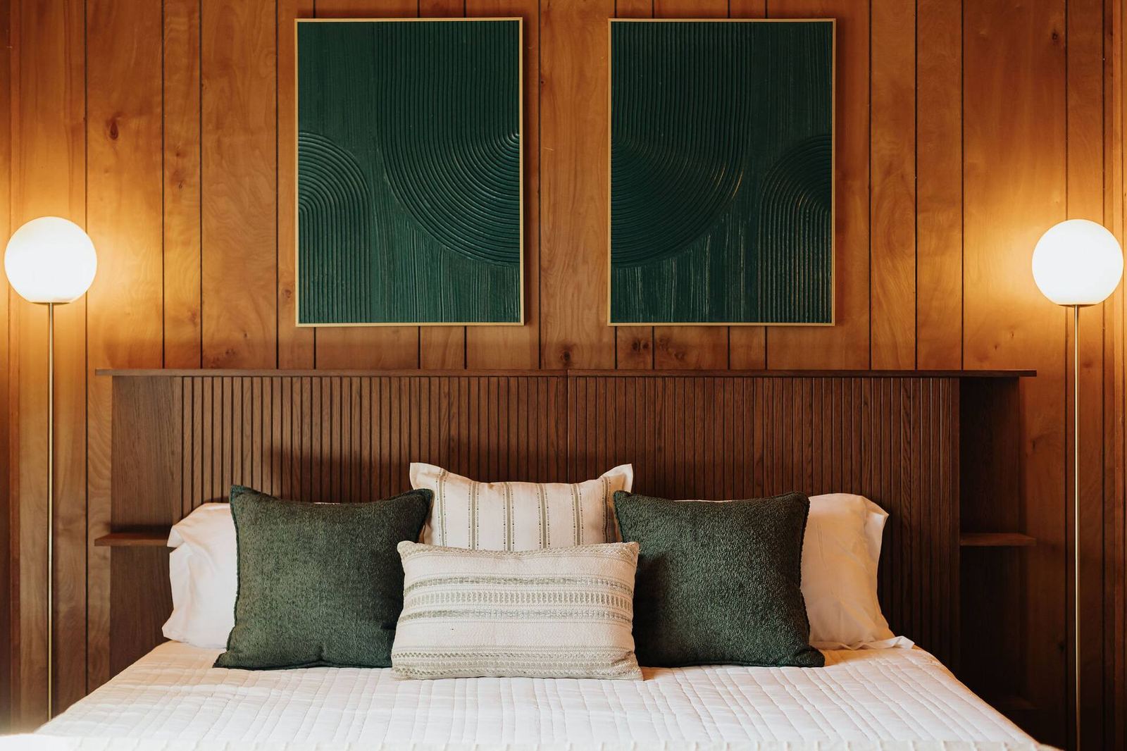 King bed headboard with built-in shelving